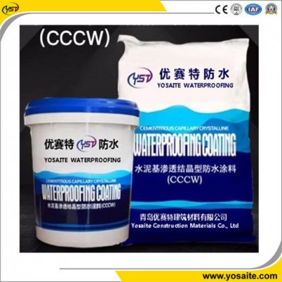 Excellent Resistance to Strong Hydrostatic Pressure Cementitious Capillary Crystalline Waterproof Coating